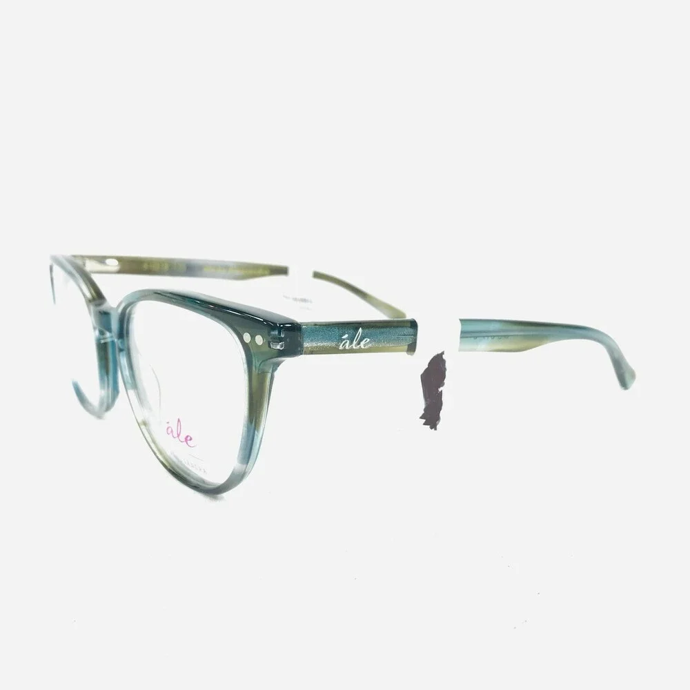 Ale by Alessandra Eyeglasses Frames 617-3 Clear Blue Green Round 51-18-135